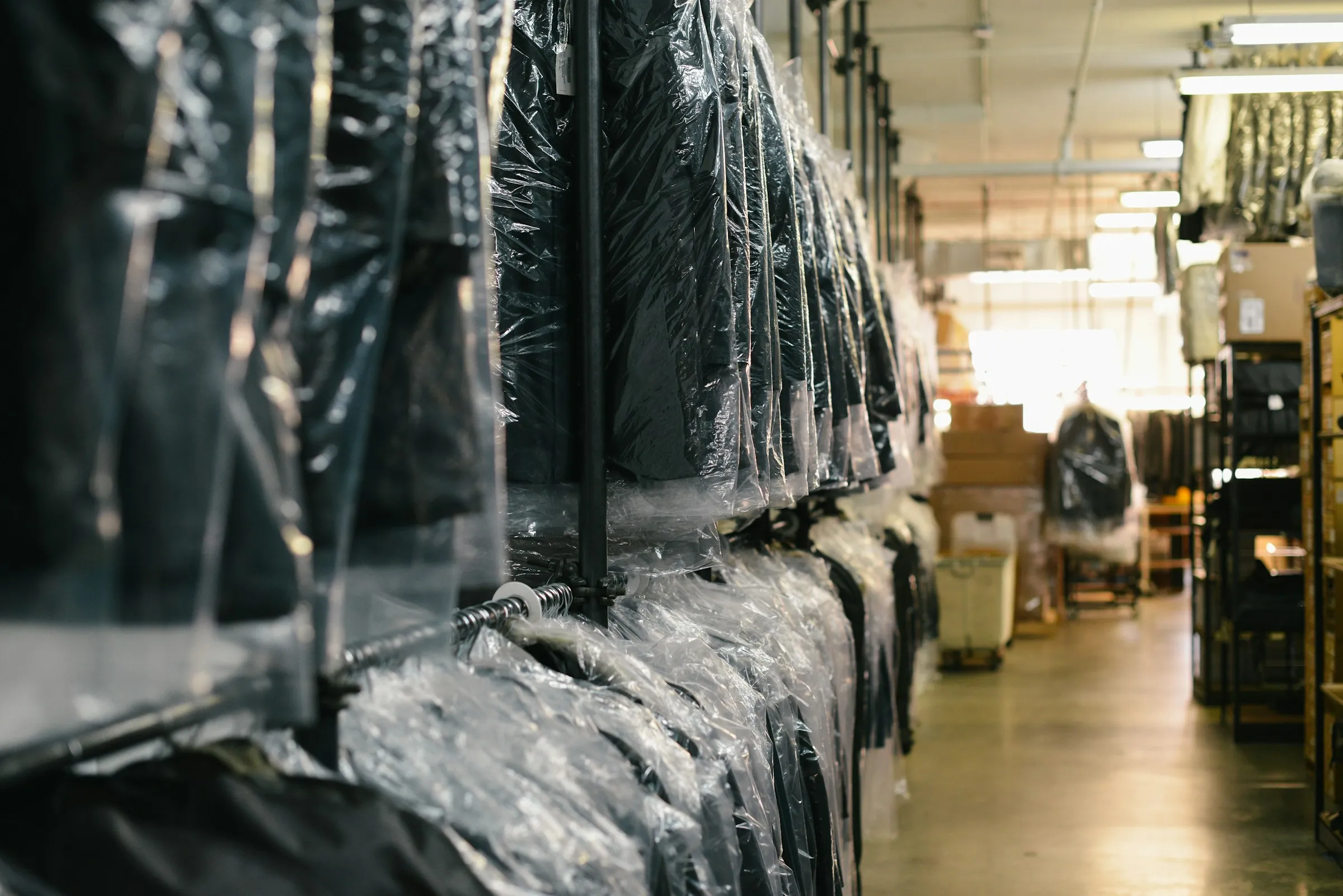 Dry cleaned clothes