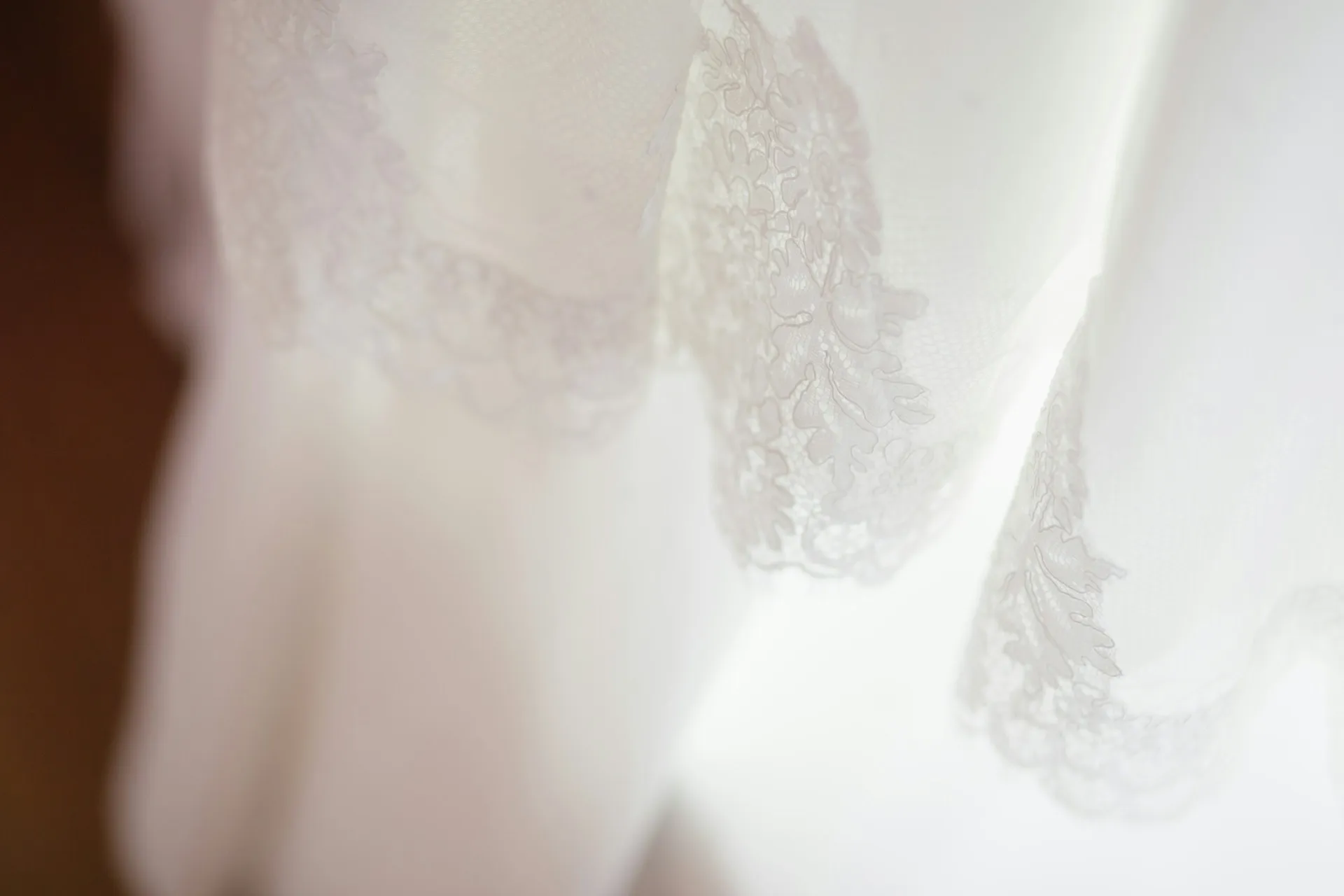 Close up of a wedding dress